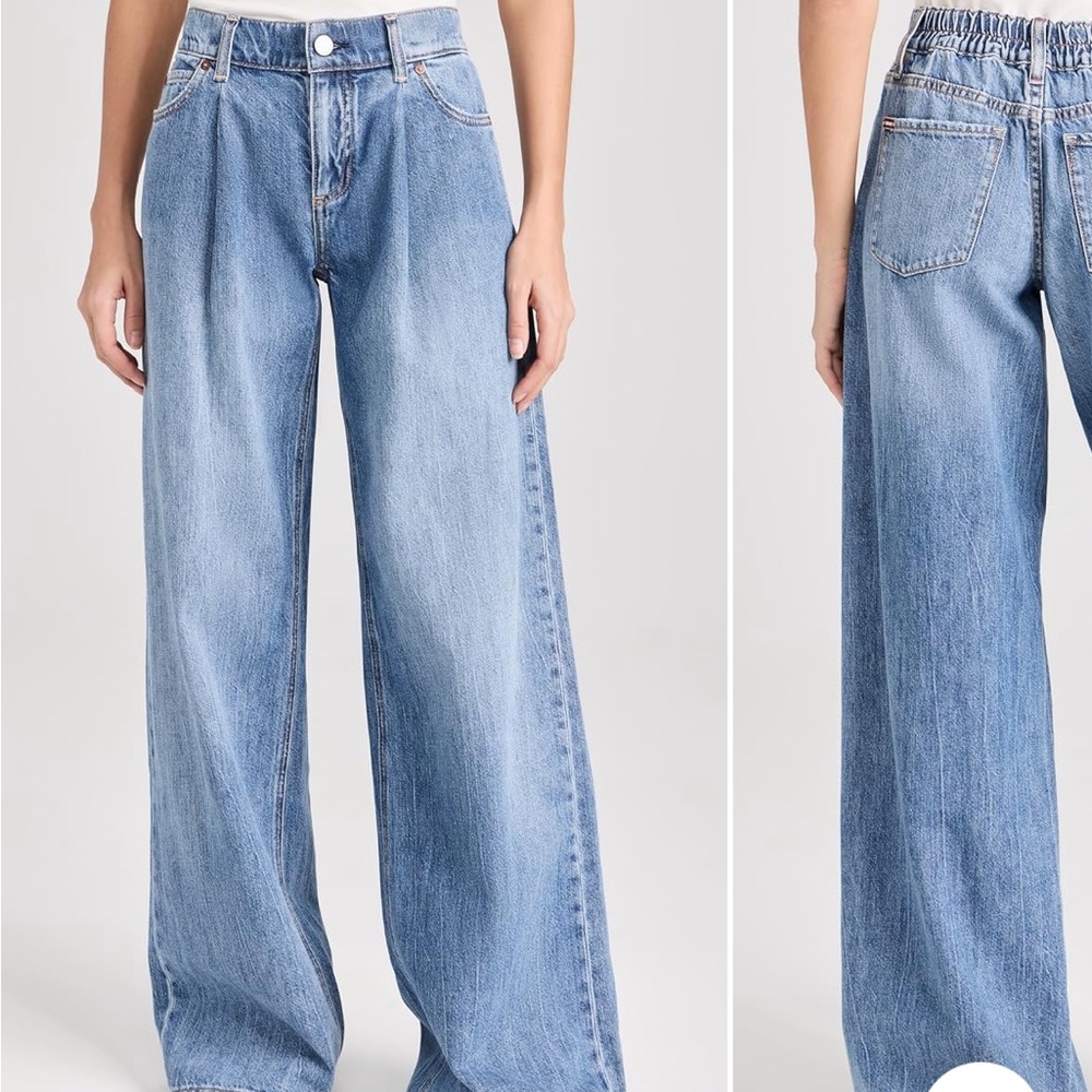 Alice + Olivia Flare Wide Leg Blue Jeans